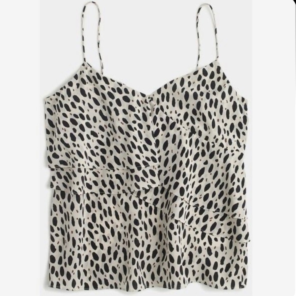J Crew Drapey Ruffle Tank Top